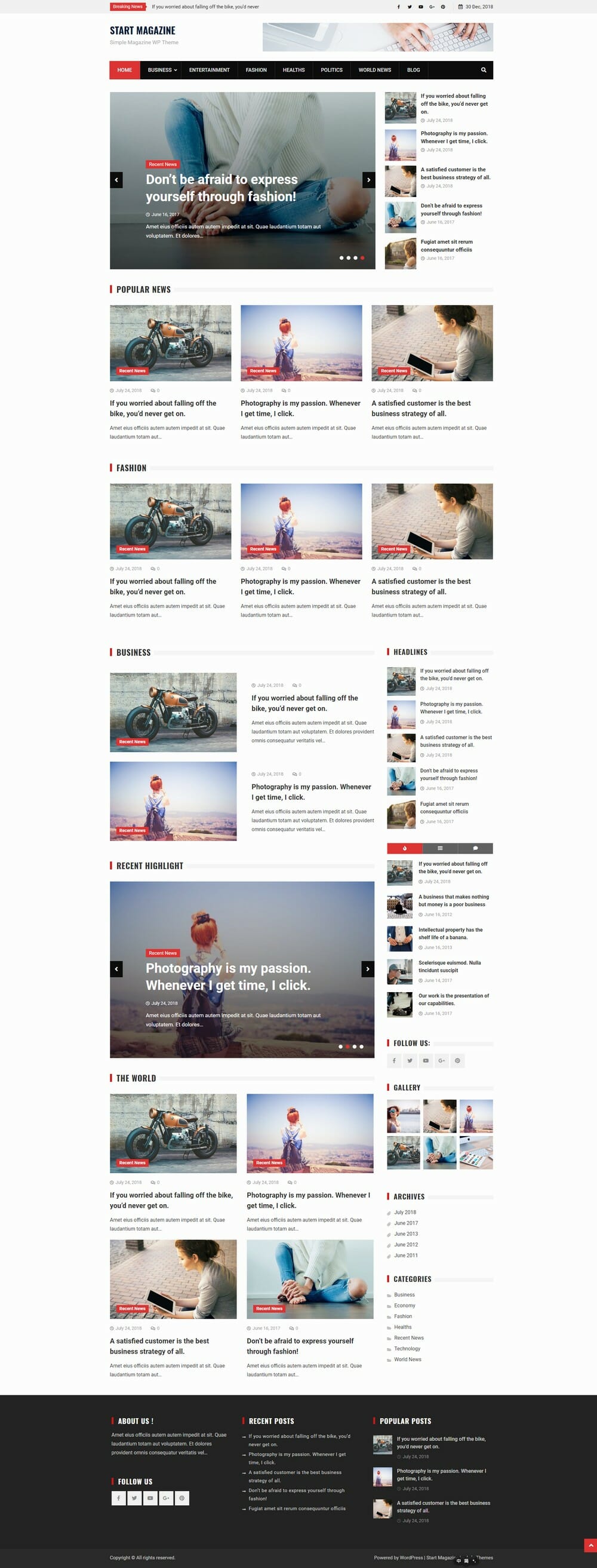 WordPress 免费杂志主题 Start Magazine